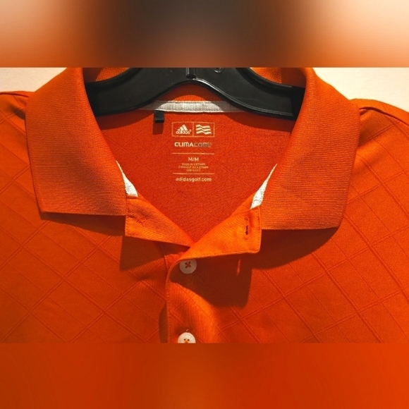 2/50🍒NWOT Adidas Climacool Golf Shirt Short Sleeves Collared Orange Cool & Dry - Picture 7 of 16